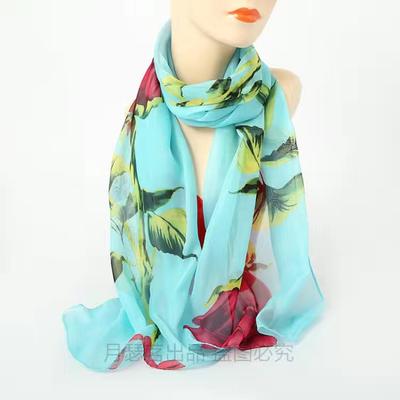 Neuer Frühling Glücksvogel Damen Chiffon Langer Seidenschal Kleiner Schal Schal