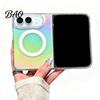 Scratch Resistant Hard Shell for iPhoneDuo Case, Magnetic Phone Transparent Gradient Acrylic Case with Alignment Charging Cover Built-in Wireless