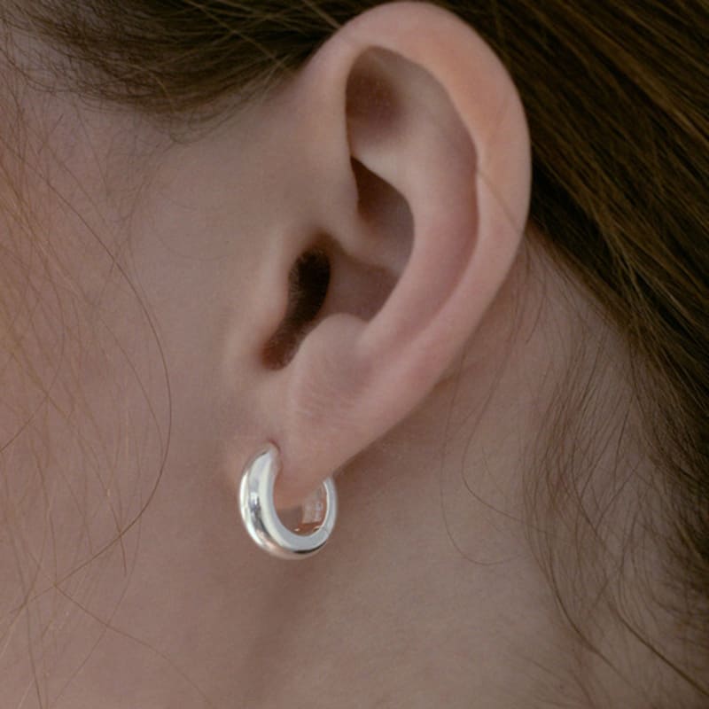 TATIANA (925 Silver) Minimal Bold Hoop Earrings EC1993