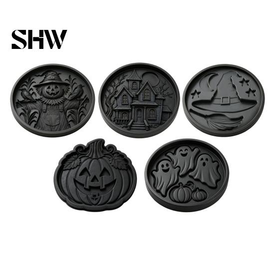 Zahradní potřeby pro úpravu terénu Halloween Forma na zahradní nášlapný kámen, Opakovaně použitelné plastové formy, Forma pro kutily na cementový beton, Tvořič cest pro terasu, trávník a zadní dvorek