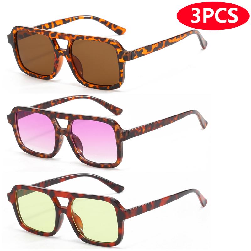 3pcs/6pcs Latest Parallel Bars Versatile Sun Glasses Vintage Retro Fashionable Outdoor Use Sunglasses Riding UV Protection Eyeglasses Women