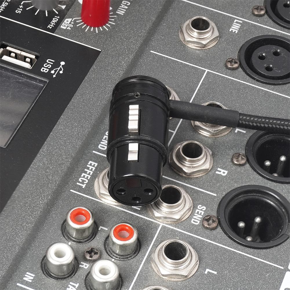 Male/Female Compact XLR Microphone Solder Adapter with Wrench Professional XLR Adapter 90 Degree Right Angle for Power Amplifier