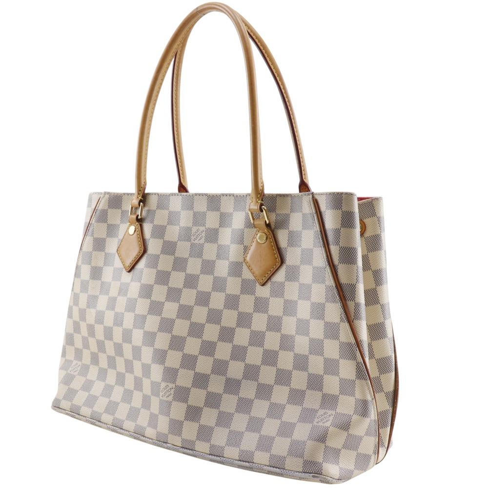 LOUIS VUITTON Calvi Tote Bag N41449 White Damier Azur Canvas Women Used