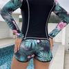 Split swimsuit cross-border new women's tight long-sleeved boxer briefs wetsuit sun protection swimsuit
