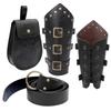 Halloween Medieval Leather Waist Belt Medieval Arm Bracer Medieval Waist Pack for Men Halloween Dress up