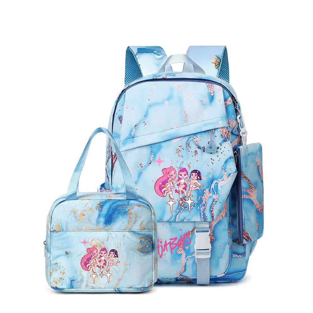 Witch Hunters Three-Piece Backpack Kpop Demon Unters Printed Backpack Lunch Bag