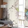 Vintage Flying Butterflies Sheer Curtains for Living Room Transparent Tulle Window Curtain Bedroom Kitchen Decor Veil Drapes