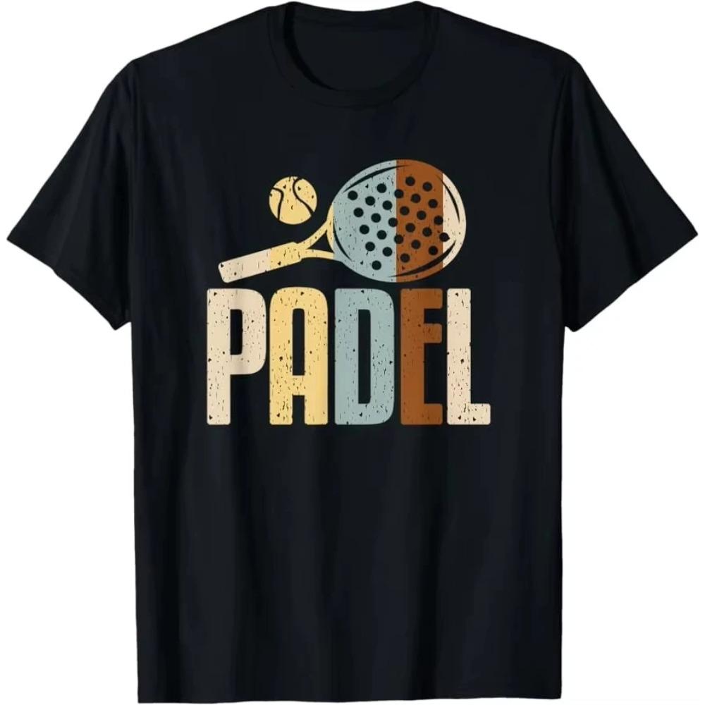 Pádlová tenisová raketa Míček Vintage barvy Pánské tričko Ležérní sportovní Streetová trička Oblečení pro páry Streetwear Pánská trička Topy