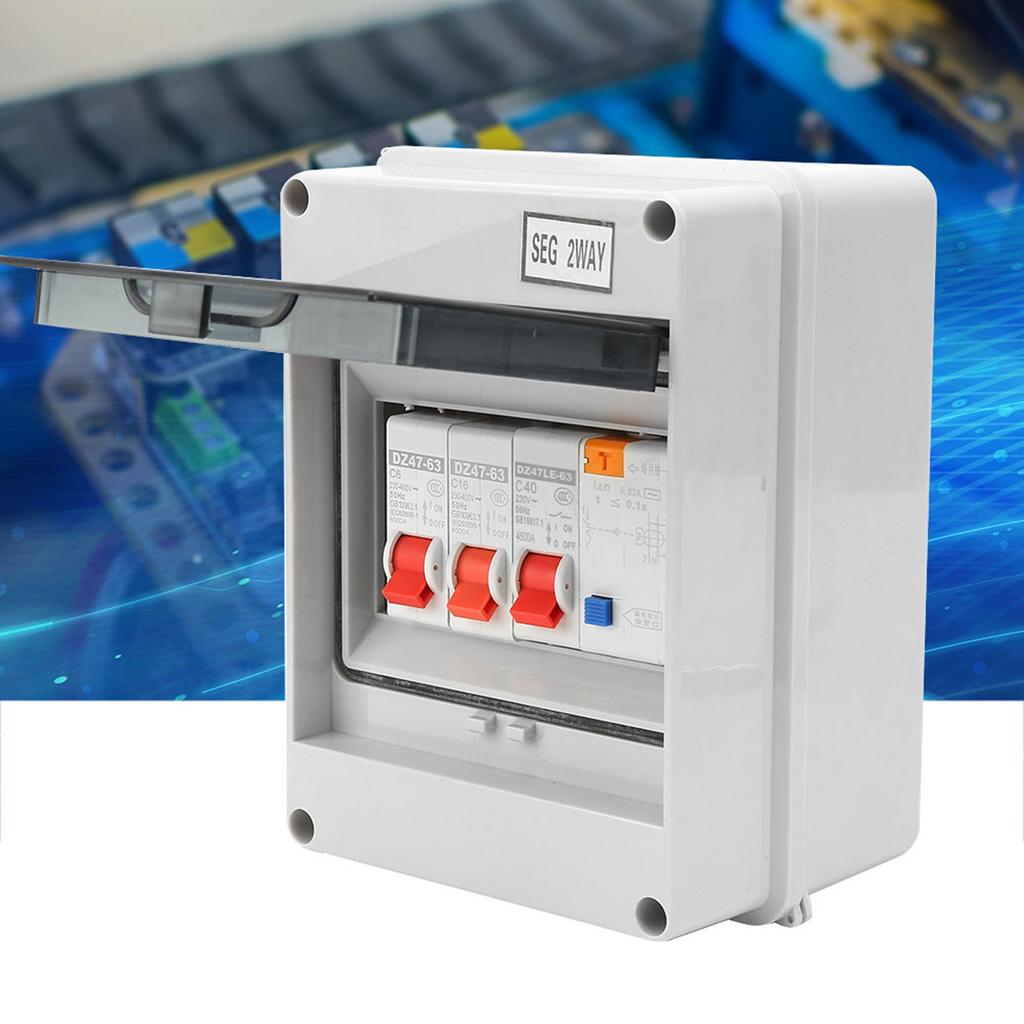 2 Way Garage Caravan Consumer Unit 40A 30mA RCD+2MCB 6a+16A 230/400V