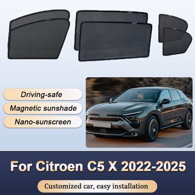 Sun Shades For Citroen C5 X 2022 2023-2025 Sunshades Magnetic Heat Insulation Curtains Privacy Window Visor Car Accessories