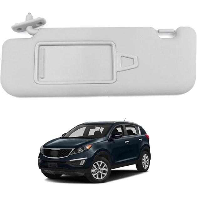 

Sun Visor with Makeup Mirror Gray Left Driver Side LH Compatible with Kia Sportage 2011-2015 Replace for OEM 85201-3W000