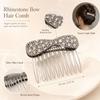 Silver Bow Hair Comb Bow Shape Updo Hair Comb Gifts Back-of-head Bun Hairbrush  Updo Styling