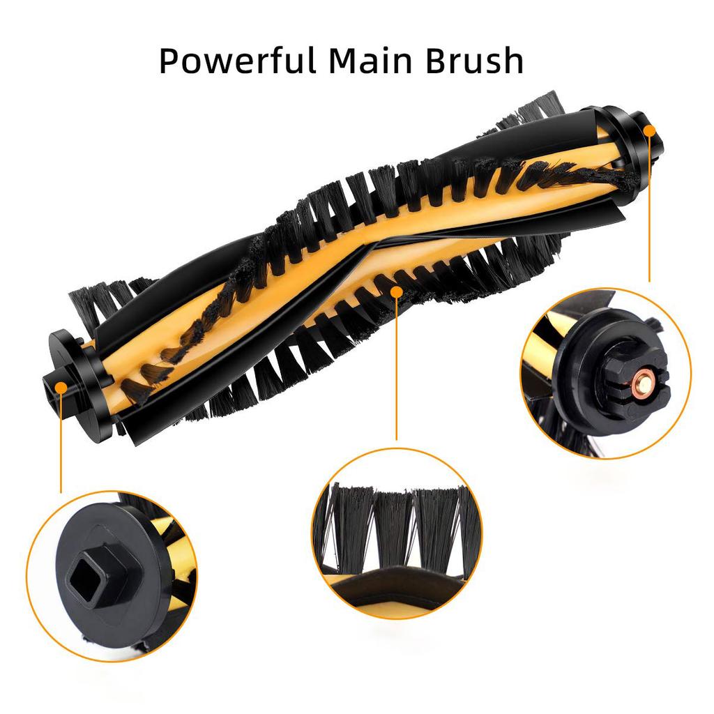Compatible For ( Eufy RoboVac 11 11C, Cecotec Conga Excellence 990, Ecovacs N79S ) Replacement Parts Main Side Brush Hepa Filter