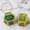 Hexagonal Glass Ring Box with Custom Logo for Engagement or Wedding