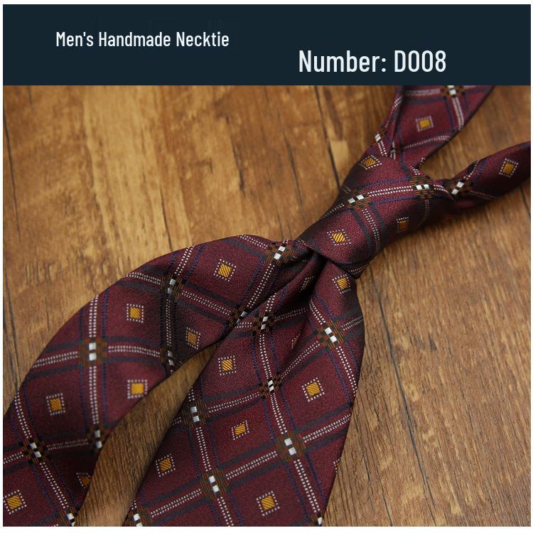 Men's 8CM Retro Burgundy Polyester Silk Tie - Business & Formal Suit Accessory