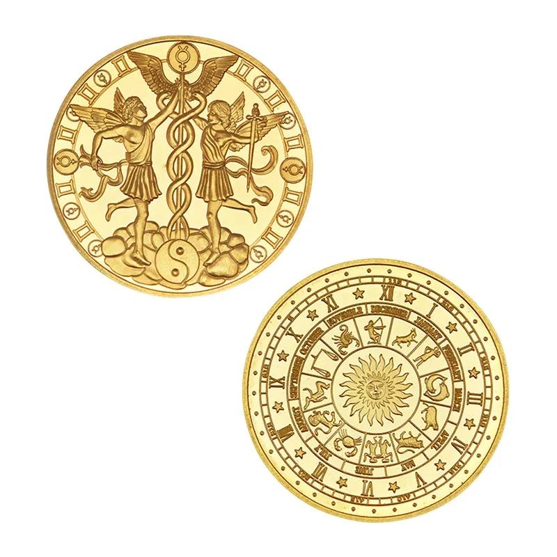4cm Zodiac Souvenir Coin Collectible Physical Collection Lucky Metal Antique Home Decorations