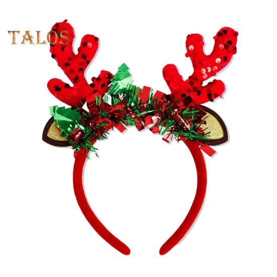 1/7 Pcs Christmas Headband Festive Santa Hat Reindeer Antler Headpieces Xmas Party Costume Hairhoop Accessory for Women Adults Kids