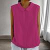 Women's Fashion Solid Color Collar Sleeveless Pullover Shirt Top