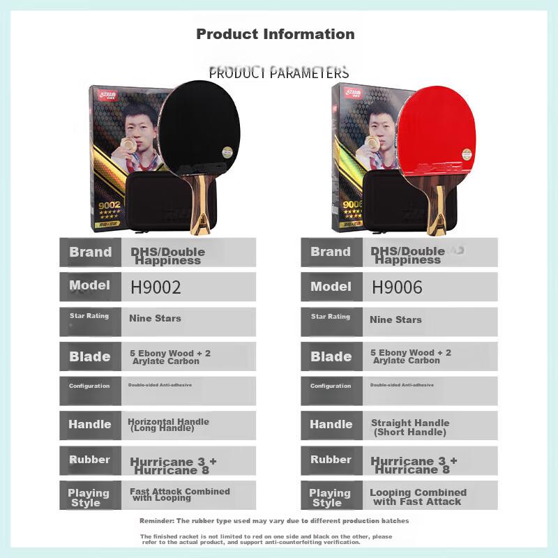 Table Tennis Racket, Nine Star Black Ebony Surface, Fang Carbon And Force Carbon Materials, Professional F9002 Penhold Grip, Single Racket with
