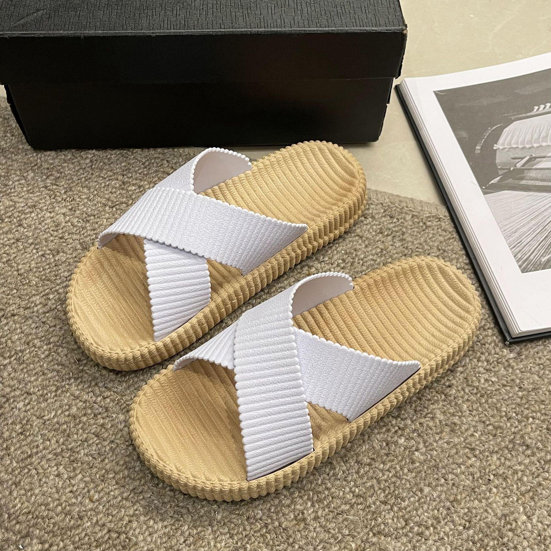 

New slippers women s summer wear fashion home indoor cross with platform beach shoes casual style soft-soled sandals 40 фіолетовий