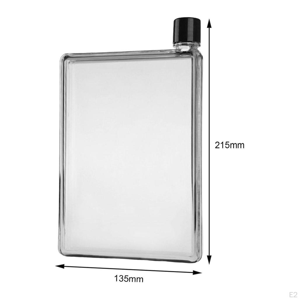 Flat Water Bottle Drinks Kettle Transparent Leakproof Portable Drinkware Drinking Cup