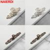 NAIERDI White Rose Flower Kitchen Cabinet Handles European Zinc Alloy Bronze Door Handles Drawer Knobs Furniture Hardware