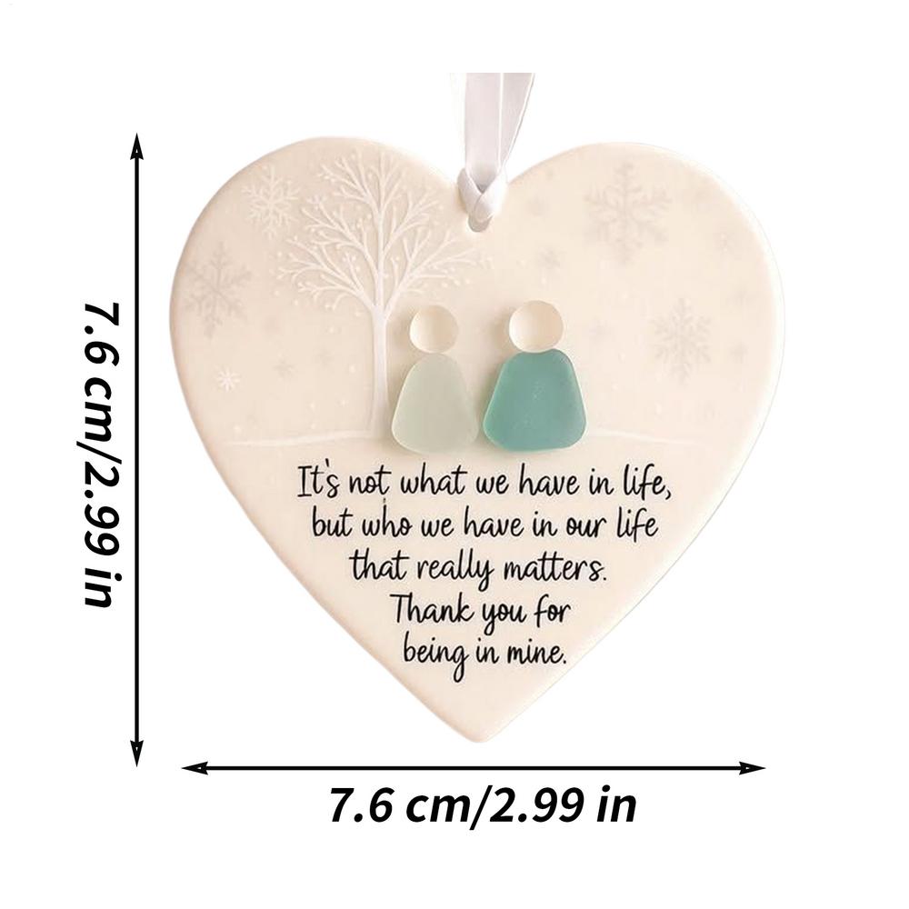 Ceramic Heart Shape Christmas Ornament Gift Tree Pendant Decorations Holiday Xmas Navidad Home Party Supplies