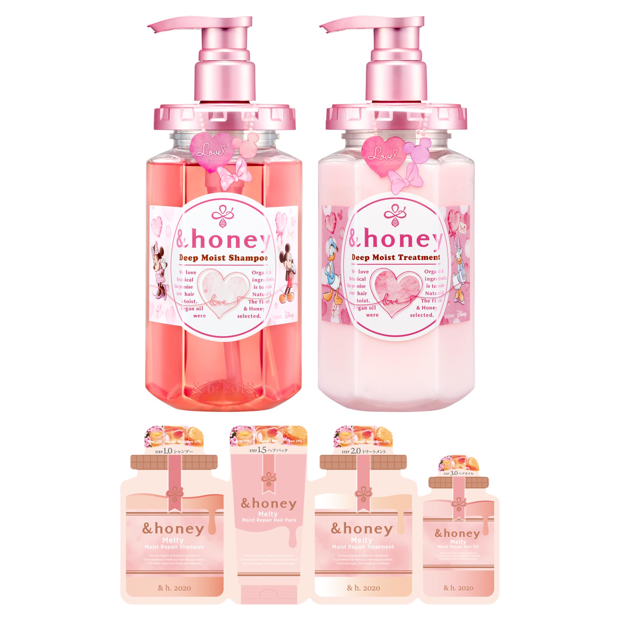 

Design Lovely Deep Moist Lovely Heart Limited Pair Set Дорожный набор [Limited Heart] &honey [Шампунь/Лечение/4-шаговый набор] Шампунь/Кондиционер
