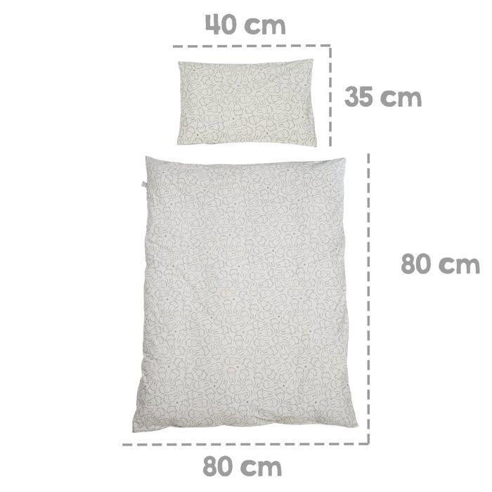 Parure de lit Bébé - ROBA - Miffy - Coton 100% - Housse 100x135 cm - Taie 40x60 cm