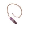 TikTok Live Handmade Amethyst Sword-Shaped Net Bag Pendant Necklace (N505)