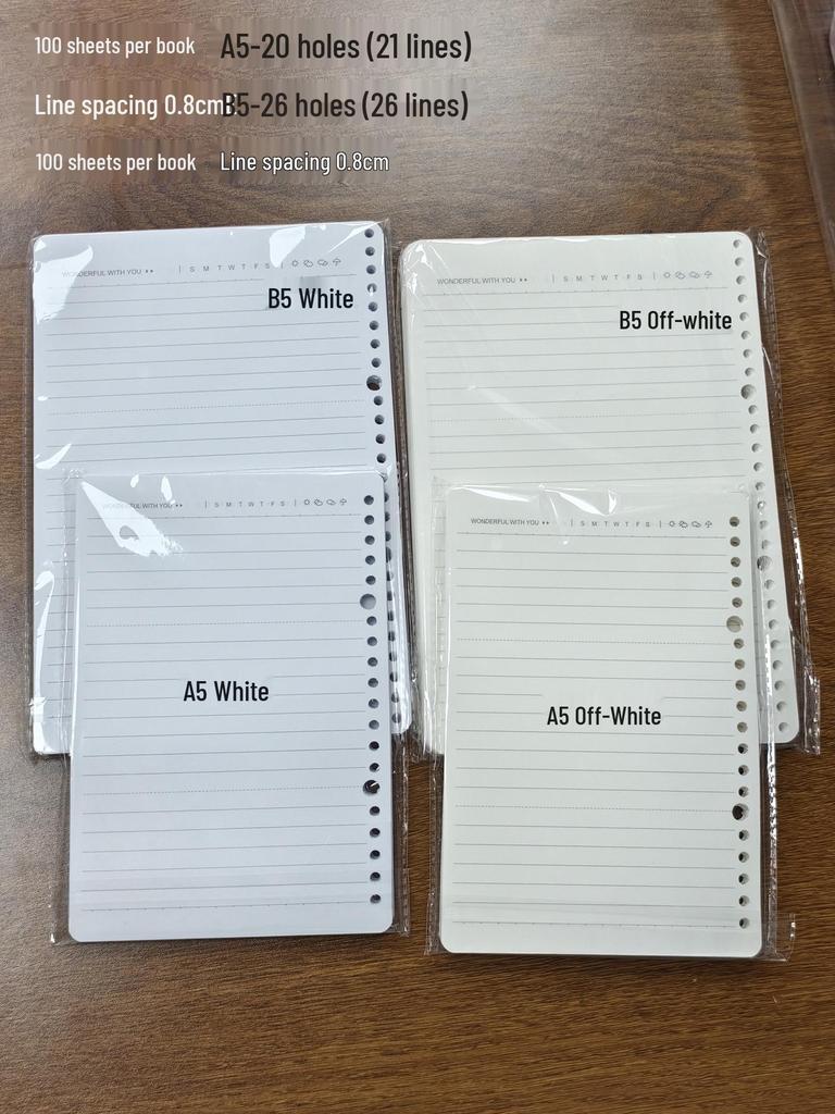 Creative Refillable A5/B5 Ring Binder Notebook with Detachable Paper