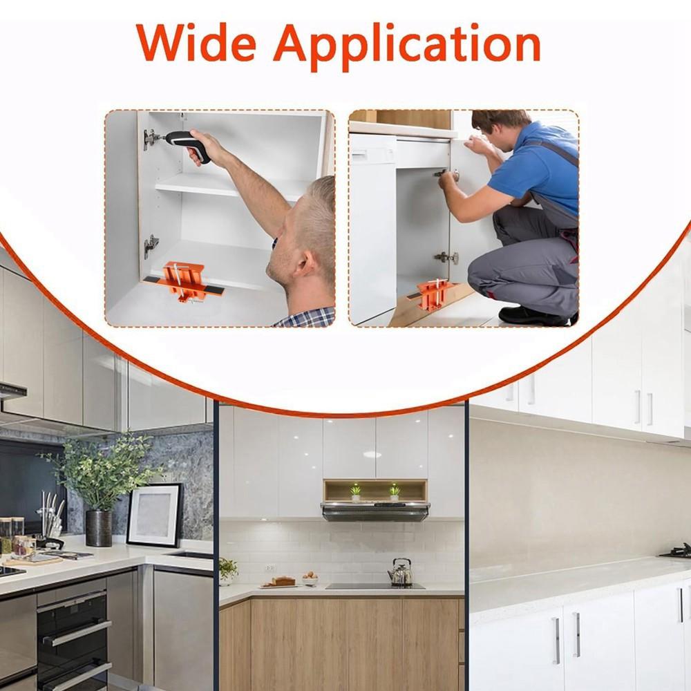 Cabinet Door Mounting Jig Aluminum Alloy Body Duty Tool for Face Frame or Frameless Cabinets Support Arm and Clamp Integrated