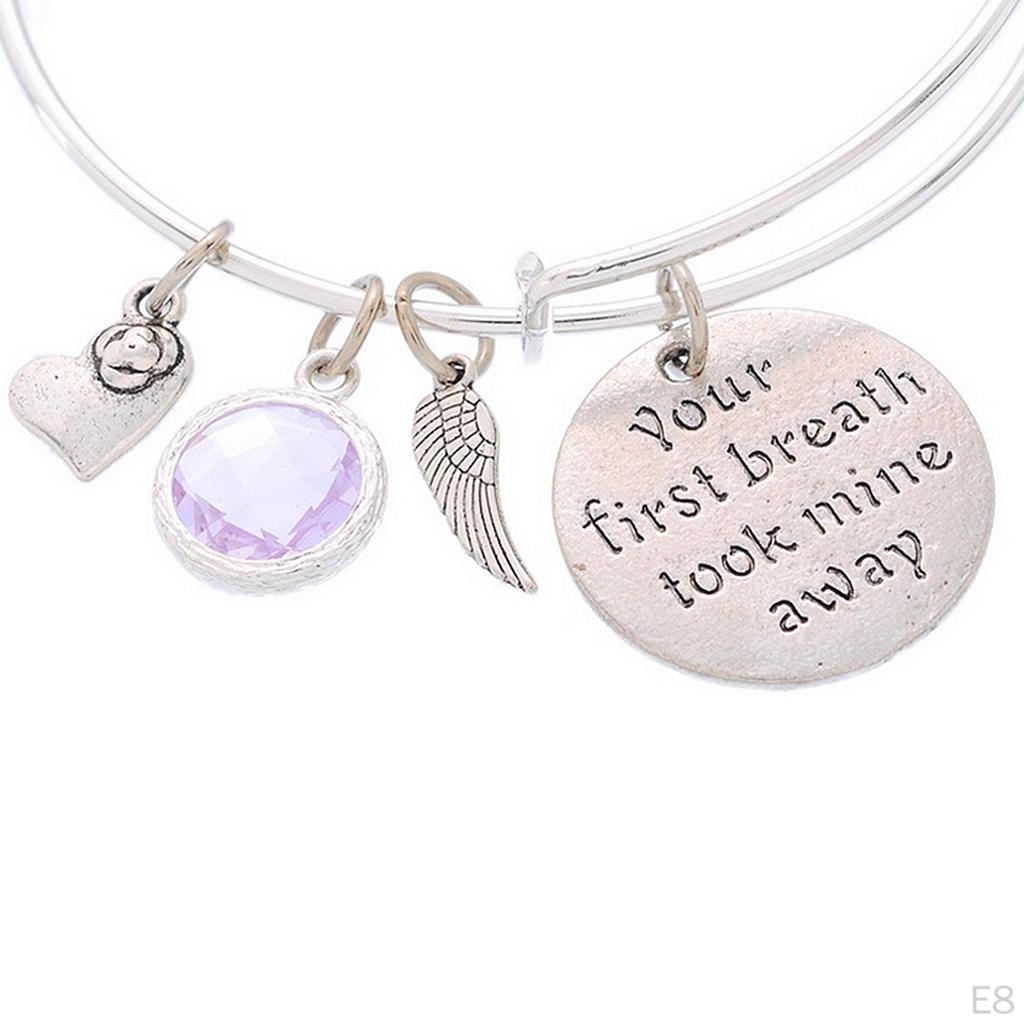 Birthstone Expandable Women' Bangle Bracelet