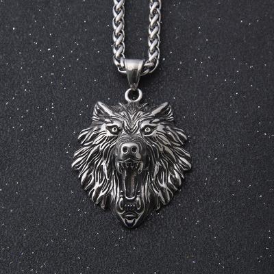 Fashion Viking Wolf Pendant Necklace Men Women Hip Hop Punk Jewelry