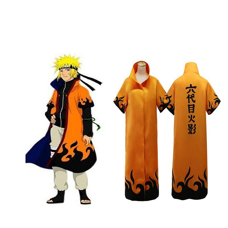 6th Leaf Naruto Village Hokage Naruto Uzumaki Cosplay Costume Robe New Cloaks