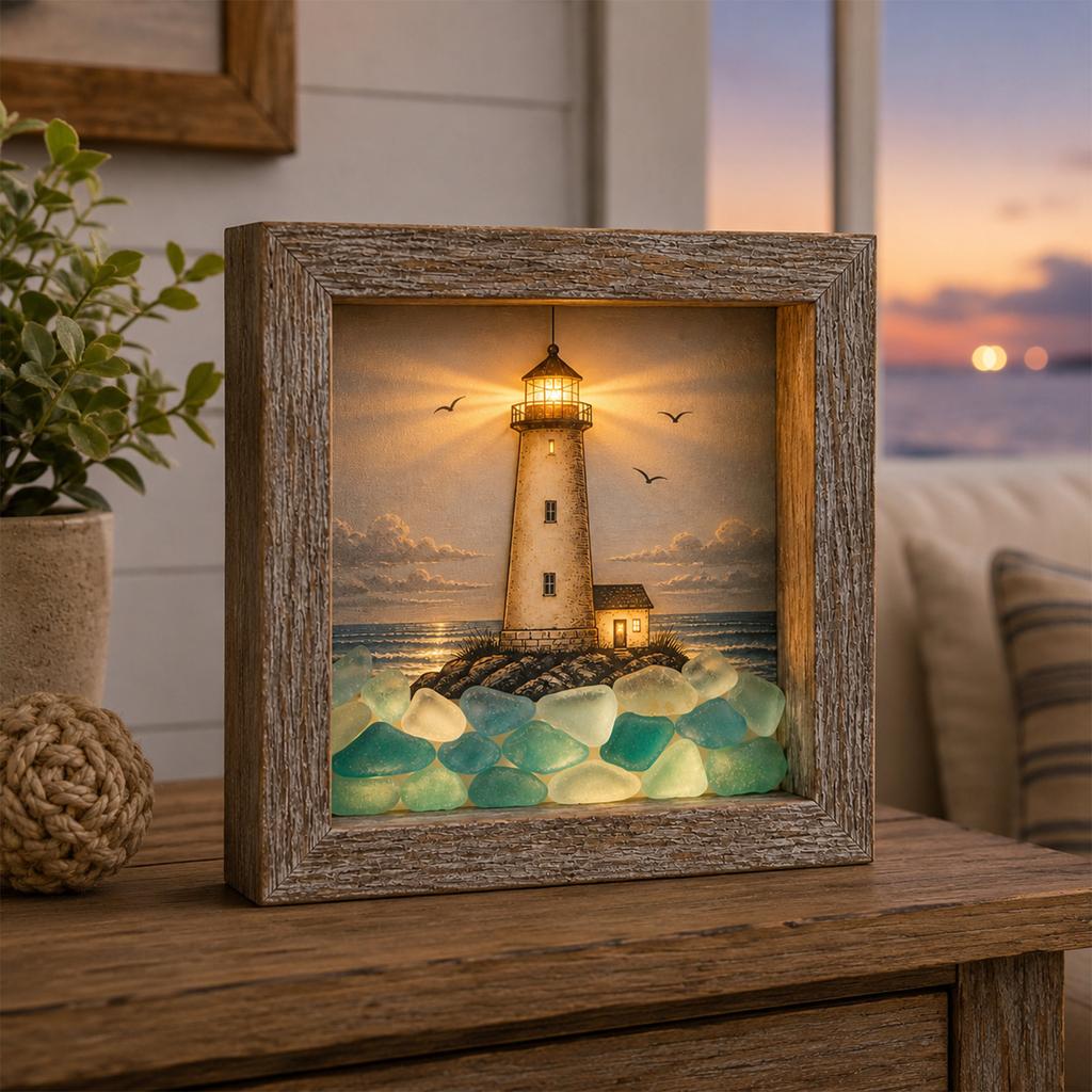 LED Sea Glass Decorative Night Light with USB