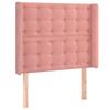 vidaXL Kopfteil mit Ohren Rosa 103x16x118/128 cm Samt