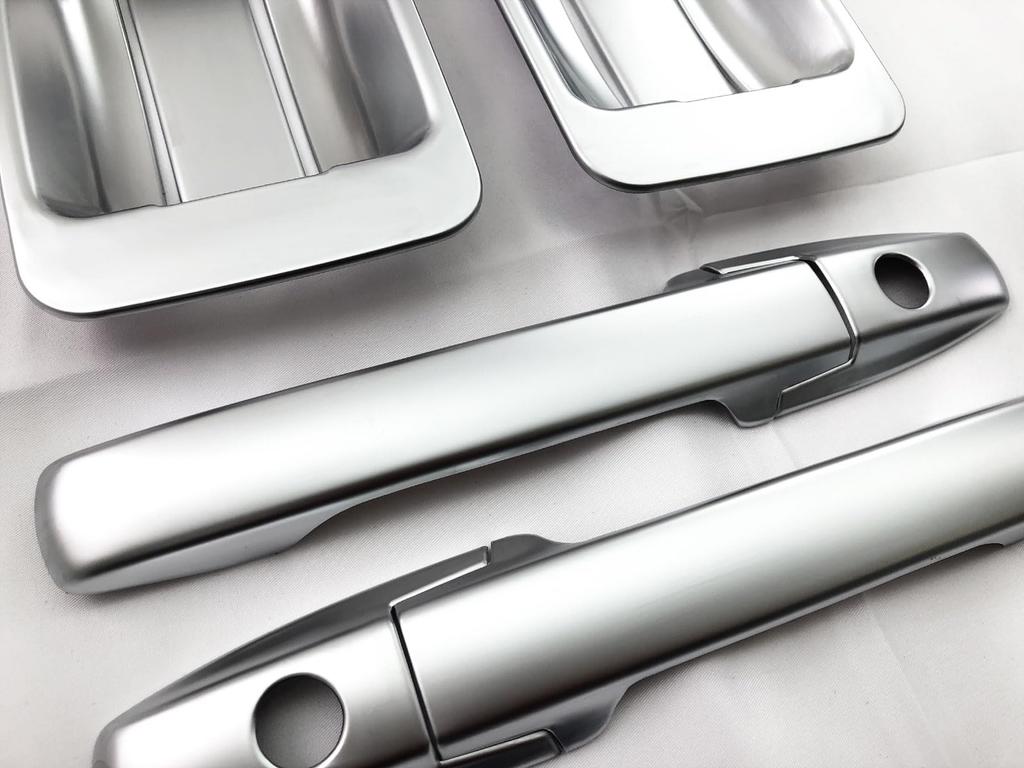 BRIGHTZ Door Handle Covers and Knob Plate Satin Silver Smart Key Compatible JJ J1 J2 1 2 N VAN Van N-VAN JJ1/JJ2 Set, Plated, [DHC-NOBU-488] N-VAN