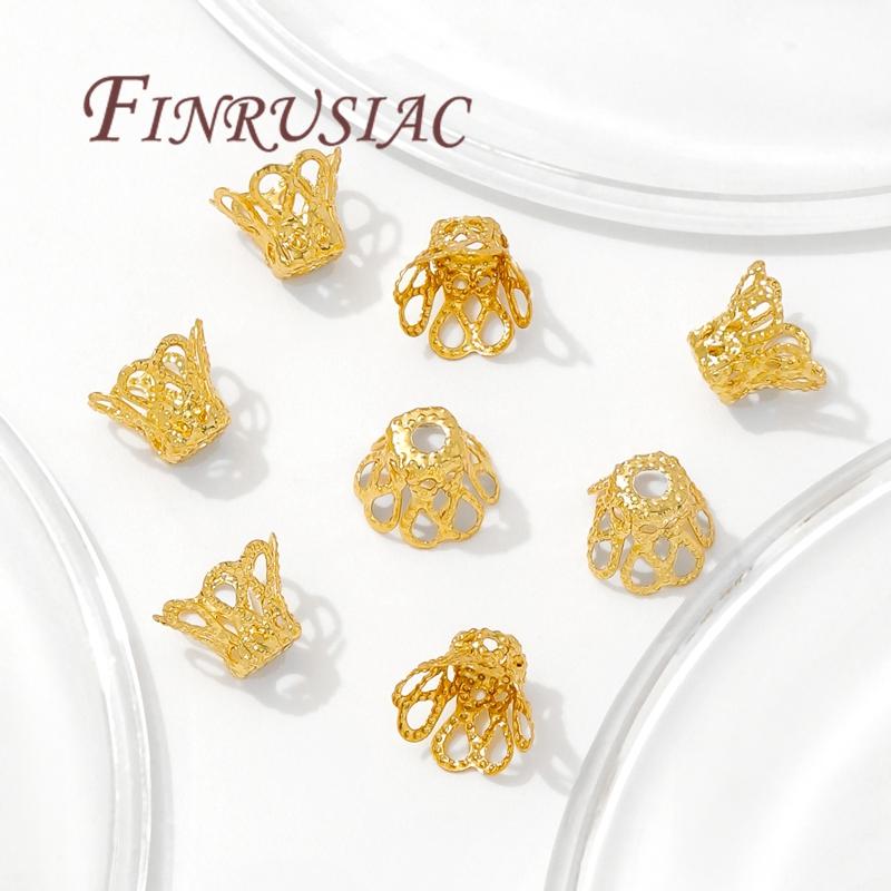18K Gold Plated Flower Bead Caps For Jewelry Making,Caps For Bracelets,Beads Separators,DIY Accessories