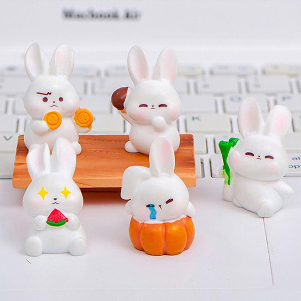 

Realistic Mini Rabbits Ornament Funny Micro Landscape Ornament Fairy Garden Decor