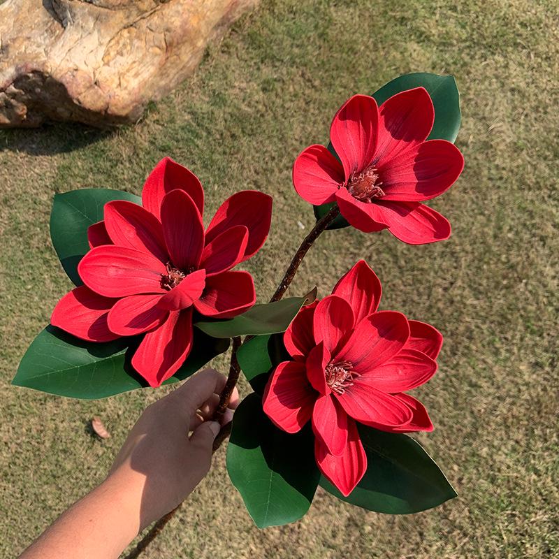 High-End Chinese Style Magnolia Artificial Flower Arrangement for Home Decor