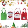 Thickened Felt Snack Carrier Christmas Candy Bag, Santa Claus Snowman Patterns Treat Pouch, Large Capacity Party Favor Bag Tote for Holiday Favors And