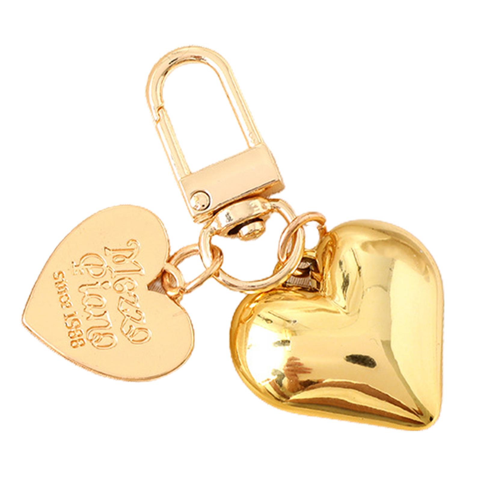 

Стильный сердечный орнамент, украшение для сумки, уникальный бант, брелок с подвеской в виде сердца, стильный брелок, аксессуар с подвеской 3 золотой