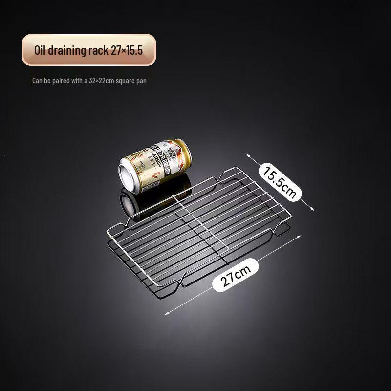 Stainless Steel Semi-Circular Oil Draining and Cooling Rack with Feet for Baking and Barbecue