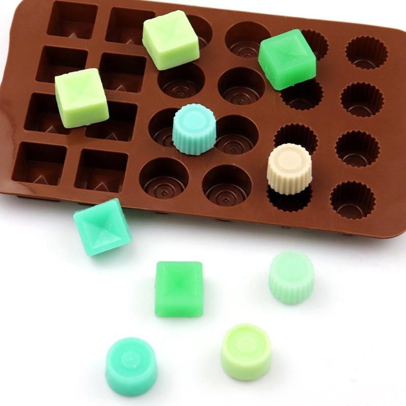 Silicone Chocolate Mold Set Non Stick Geometric Shape Candy Molds for Baking DIY Craft Ice Cake Decorations and Soap Making