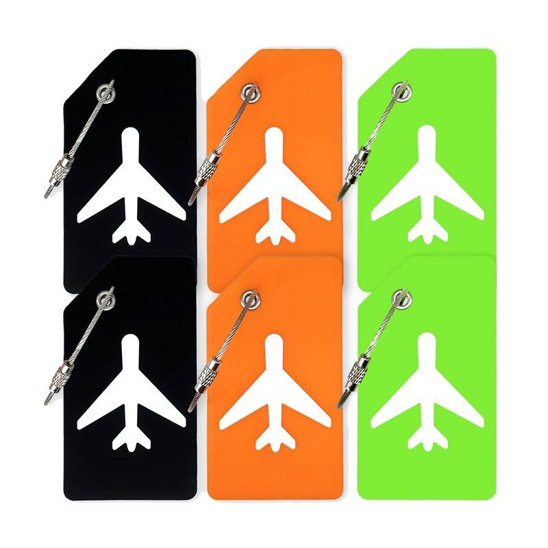 Хороший набор из 6 багажных бирок, бирки для багажа, дорожной сумки, чемодана, с петлями, набор держателей для багажных бирок с именем и ID