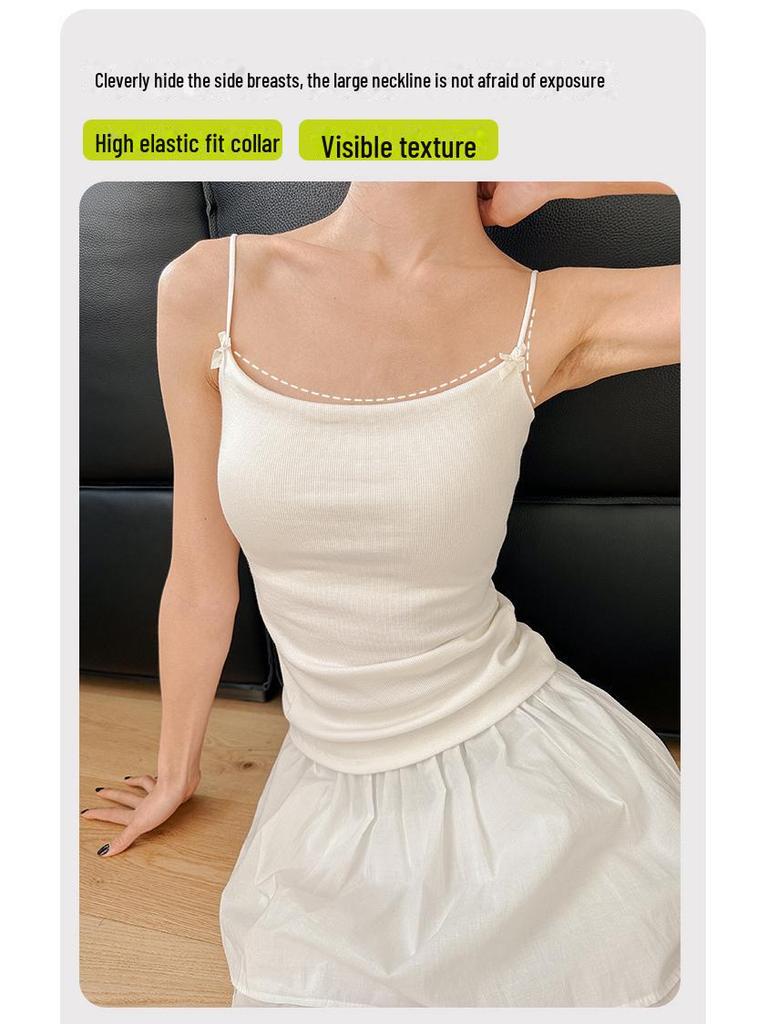 Damen Langweste mit Schleife, Spaghetti-Trägern, gerafften Cups und schönem Rücken