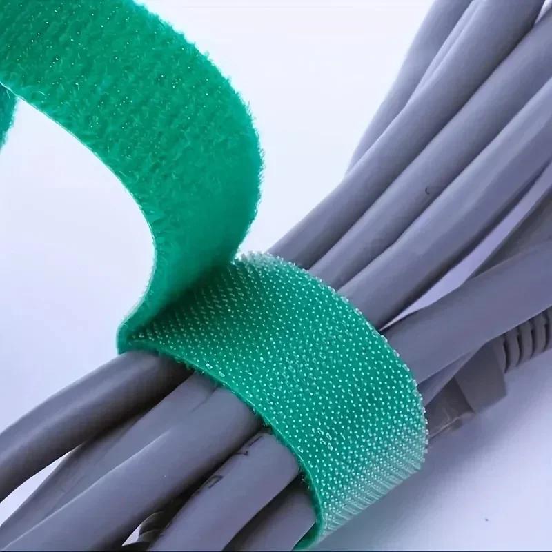 10mm*500mm/1Roll Self Adhesive Plant Nylon Cable Tie Adjustable Green Plant Hook Loop Support Twine Bandage Fasteners Tape Strips Garden Supplies