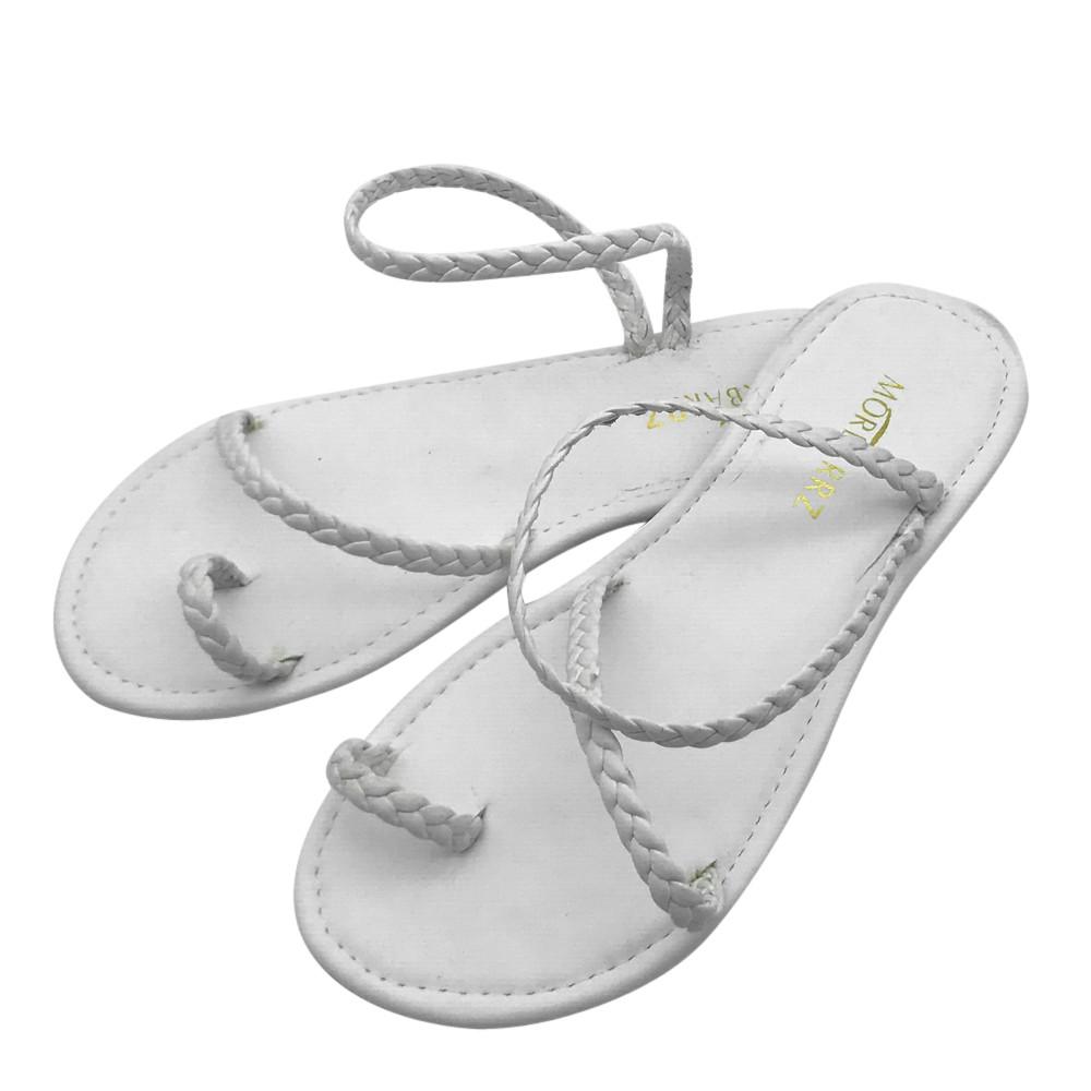 Buy Women Summer Strappy Gladiator Low Flat Heel Flip Flops Beach