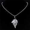 Wolf Head Head Pendant Necklace Stainless Steel Chain Choker for Men and Women Party Jewelry Cultural Event Accessory